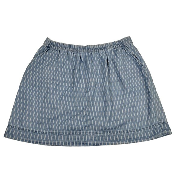 Sonoma Womens 16 Denim Blue Patterned Mini Utility Skirt With Pockets - Picture 4 of 7